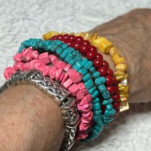 Natural Stones Stretchy Bracelet Set.